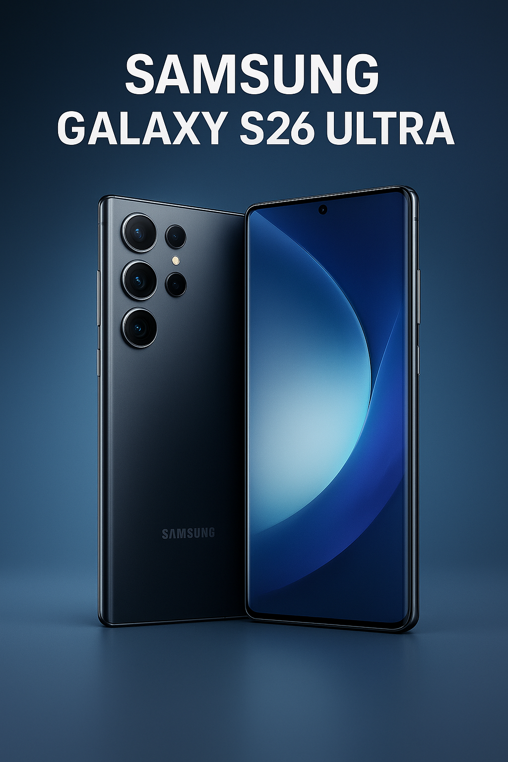 "Samsung Galaxy S26 Ultra smartphone with sleek design, curved-edge display, and advanced quad-camera setup."